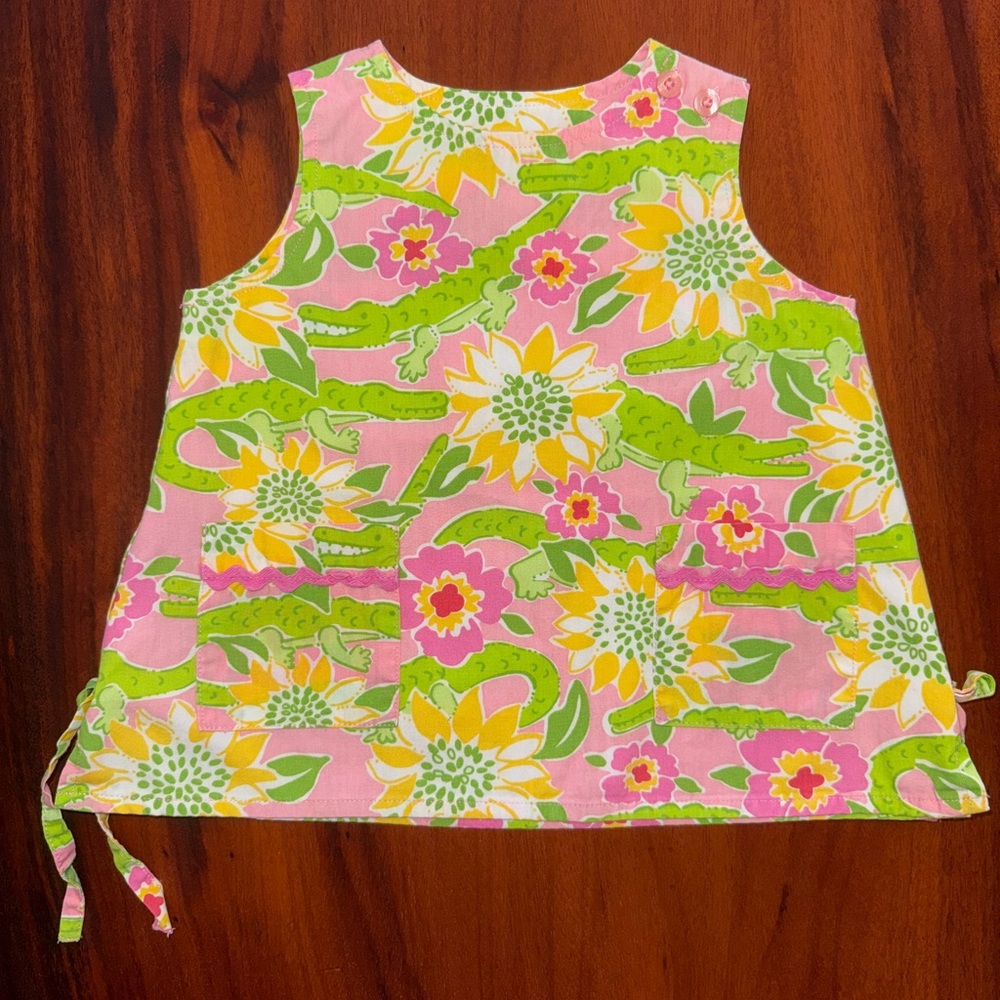 Lilly Pulitzer Pink and Green Later Gator Shift Dress